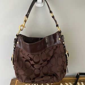 Leather coach hobo